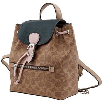 coach tabby双肩包, Coach | Dark Green Ladies Evie Backpack In Colorblock商品图片 7.1折