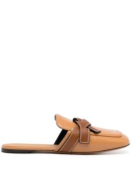 罗意威鞋好用吗, Loewe | LOEWE - Gate Flat Leather Mules商品图片 