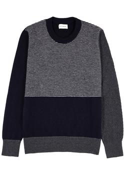 推荐Navy panelled wool jumper商品