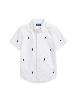 Ralph Lauren | Little Boy's & Boy's Logo Embroidered Oxford Short-Sleeve Shirt,商家Saks Fifth Avenue,价格¥461