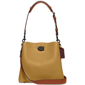 推荐Pebble Leather Willow Bucket Bag with Convertible Straps商品