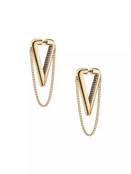 商品Demarson | Vera 12K Gold-Plated Crystal Pavé V-Shaped Hoops,商家Saks Fifth Avenue,价格¥1473图片