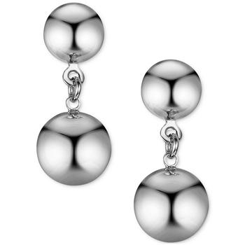 Charter Club | Silver-Tone Double Ball Drop Earrings, Created for Macy's商品图片,2.9折, 独家减免邮费