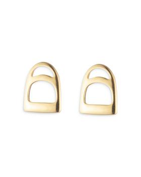 推荐Stirrup Stud Earrings in 18K Gold Plated Sterling Silver商品
