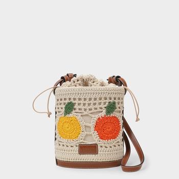 Staud | Fruit Crochet Anita Bucket Bag in Multi Canvas商品图片,