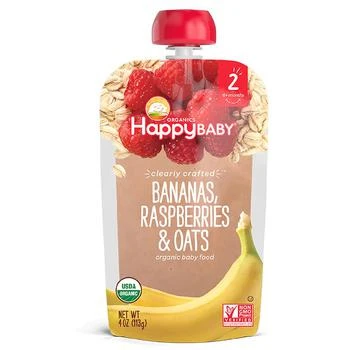 Happy Baby | Clearly Crafted Organic Food Pouch Banana Raspberries & Oats,商家Walgreens,价格¥17