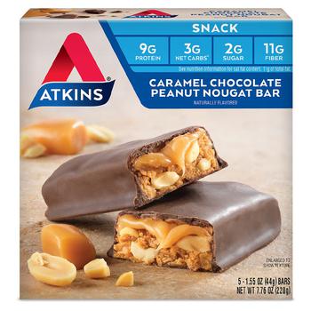 商品Atkins | Snack Bars Caramel Chocolate Peanut Nougat,商家Walgreens,价格¥62图片