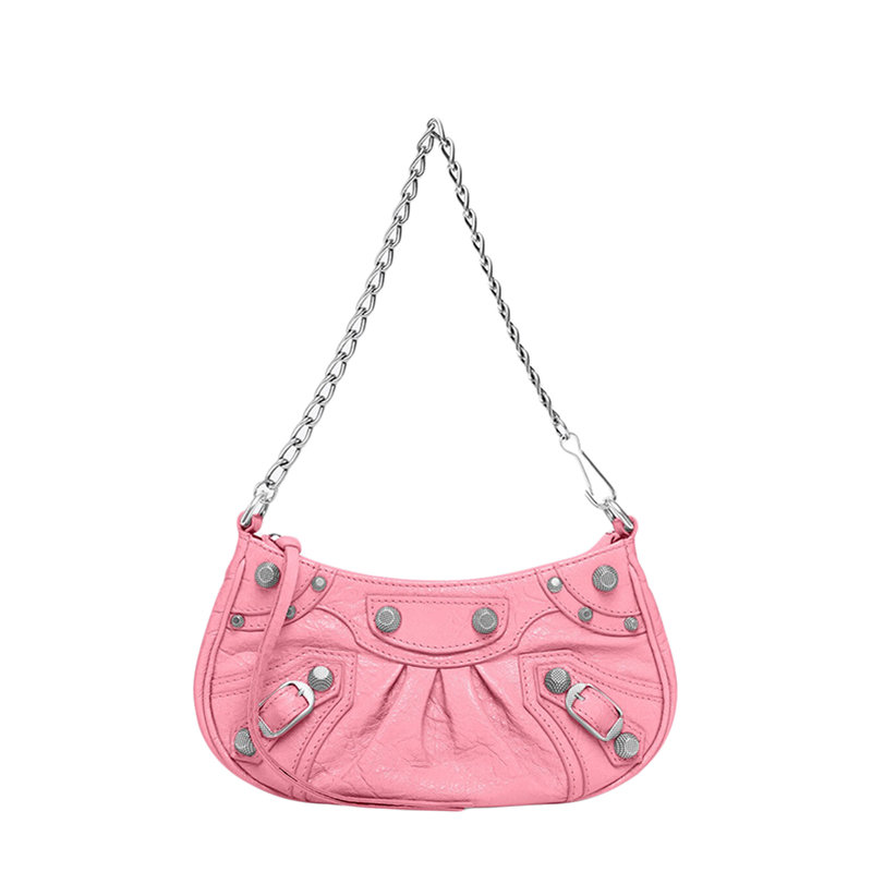 Balenciaga | 【预售3-7天】Balenciaga/巴黎世家 22春夏新款LE CAGOLE系列 女士迷你粉红色牛皮革银扣链式单肩手提腋下包 69581423EBY5812商品图片,8折×额外9.5折, 包邮包税, 额外九五折