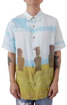 推荐Moai Button-Up Shirt - Multi商品