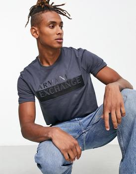 Armani Exchange | Armani Exchange logo t-shirt in grey商品图片,