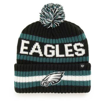 product Men's Black Philadelphia Eagles Bering Cuffed Knit Hat with Pom image