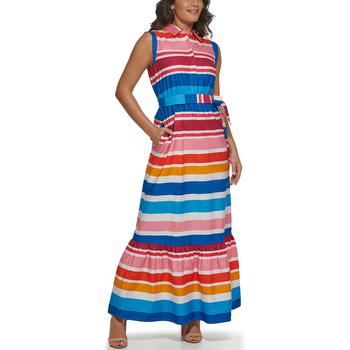 Kensie | Women's Striped Cotton Sleeveless Maxi Dress商品图片,3.1折