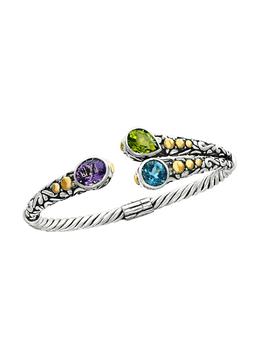 Effy | 18K Yellow Gold Amethyst Topaz Peridot Bangle商品图片,