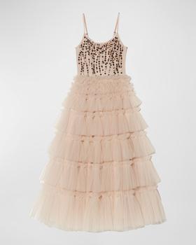 商品Tutu Du Monde | Girl's Golden Flurry Tiered Holiday Dress, Size 2-11,商家Neiman Marcus,价格¥1284图片