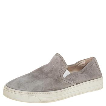 推荐Prada Sport Grey Suede Slip On Sneakers Size 38.5商品