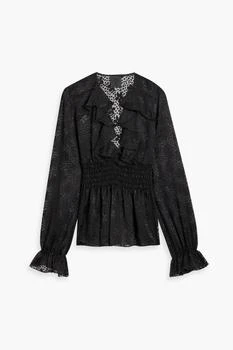 Anna Sui | Ruffled fil coupé chiffon blouse,商家THE OUTNET US,价格¥559