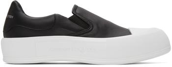 商品Black & White Plimsoll Slip-On Sneakers图片