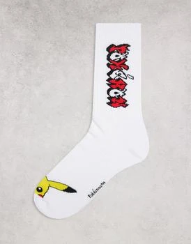 ASOS | ASOS DESIGN Pokemon sports sock in white with Pikachu design 6.6折