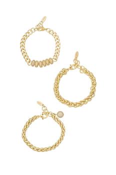 商品Ettika Jewelry | Linked Chain Trio 18k Gold Plated Bracelet Set,商家Verishop,价格¥688图片