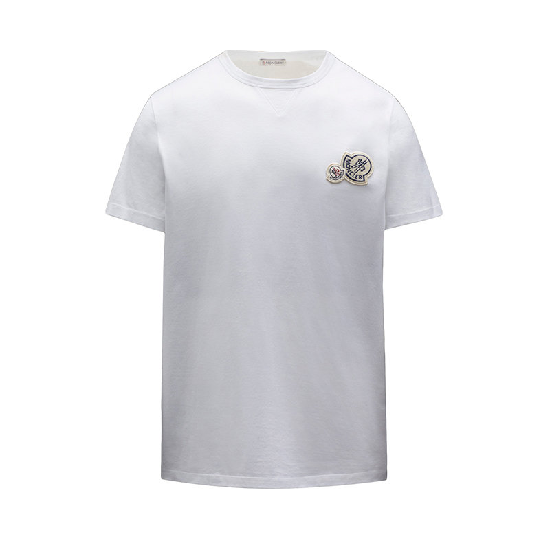 Moncler | 【预售3-7天】Moncler/蒙克莱 22年秋冬新款 男士光学白色纯棉Logo贴片短袖T恤H20918C000268390Y001商品图片,1折起, 包邮包税