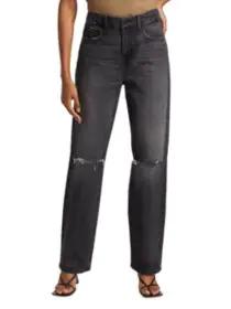 product Good '90s High-Rise Ripped Stretch Straight-Leg Jeans image