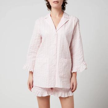 推荐Ganni Women's Cotton Seersucker Pyjama Shirt - Cherry Blossom商品