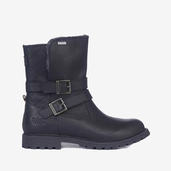 推荐Barbour Women's Sycamore Waterproof Leather Biker Boots - Black商品