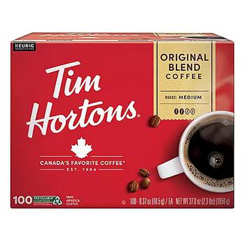 商品Tim Hortons | Tim Hortons Original Blend Premium Coffee (100 ct.),商家Sam's Club,价格¥330图片