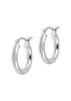 推荐Lab Created Sterling Silver Round Hoop Polished Earrings 0.5商品