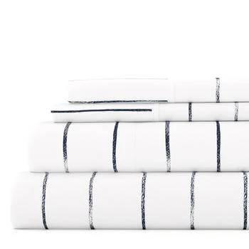 IENJOY HOME | Distressed Field Stripe Navy Pattern Sheet Set Ultra Soft Microfiber Bedding, Twin,商家Premium Outlets,价格¥259