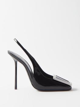 ysl高跟鞋价格, Yves Saint Laurent | Maxine 115 patent-leather slingback pumps商品图片 