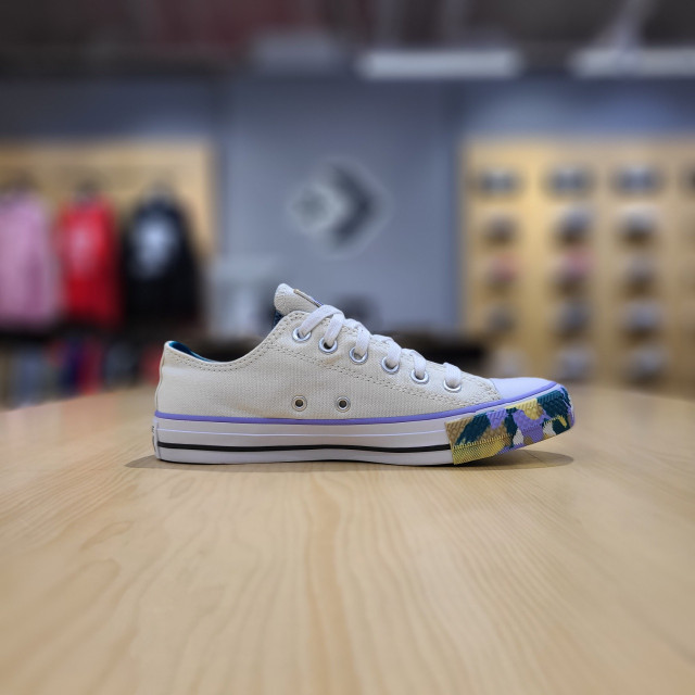 匡威直邮, Converse | 【韩国直邮|包邮包税】匡威 女士 CHUNK TAYLOR ALL STAR 颜色 Flow Egret 帆布鞋 CTAS OX EGRET/BRIGHT SPRUCE 570292C商品图片 7折×额外9折, 包邮包税, 额外九折