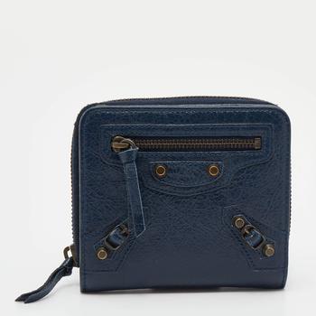 推荐Balenciaga Navy Blue Leather Classic Bifold Wallet商品