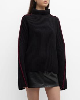 推荐Ingrid Oversized Ribbed Turtleneck Sweater商品