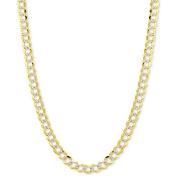 Italian Gold | 28" Two-Tone Open Curb Chain Necklace in Solid 14k Gold & White Gold,商家Macy's,价格¥43122