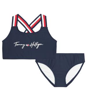 Tommy Hilfiger | Global Strap Two-Piece Bikini Swimsuit (Big Kids)商品图片,4.9折