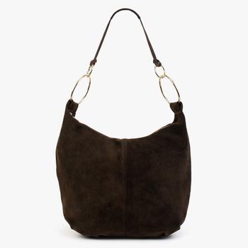 推荐Laggio Brown Suede Slouchy Hobo Bag商品