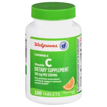 Walgreens | Chewable Vitamin C 500 mg Tablets Natural Orange 满二免一, 满$30享8.5折, 满折, 满免