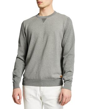 推荐Men's Solid Pique Crewneck Sweatshirt商品