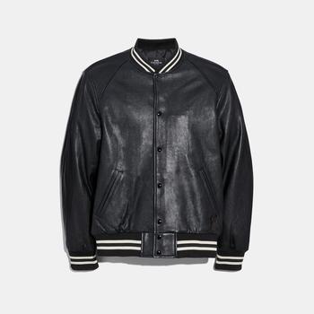 Coach | COACH Leather Varsity Jacket商品图片,5.4折