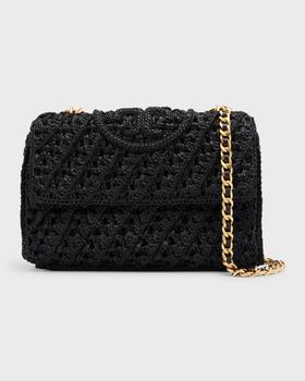 tory burch fleming真假, Tory Burch | Fleming Convertible Logo Straw Shoulder Bag商品图片 7.4折