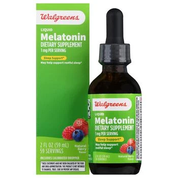 Walgreens | Liquid Melatonin 1 mg Natural Berry,商家Walgreens,价格¥45
