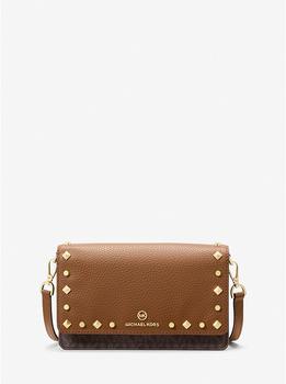 Jet Set Small Studded Faux Leather and Logo Smartphone Crossbody Bag,价格$99