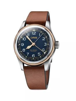 推荐Big Crown Pointer Date Leather Strap Watch商品