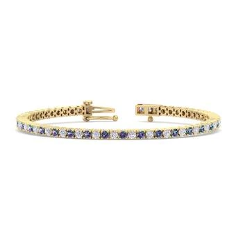 SSELECTS | 4 Carat Mystic Topaz And Diamond Tennis Bracelet In 14 Karat Yellow Gold, 6 Inches,商家Premium Outlets,价格¥14316