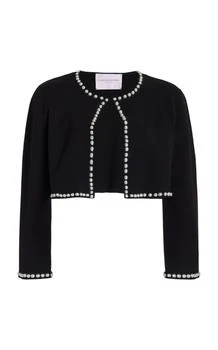 推荐Carolina Herrera - Pearl Embroidered Knit Bolero Sweater - Black - XS - Moda Operandi商品