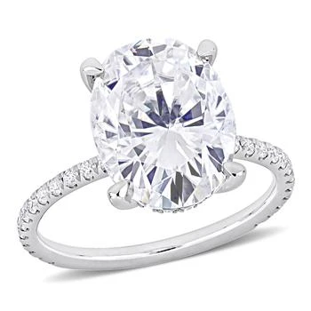 4 7/8 CT DEW Oval Created Moissanite Engagement Ring in 10K White Gold