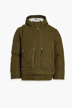 推荐Layered cotton-blend hooded down jacket商品