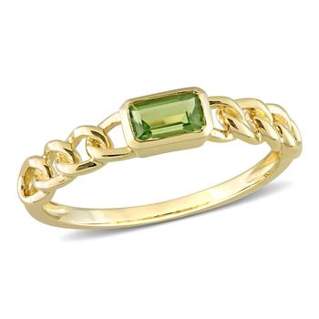商品Amour | Amour 10k Yellow Gold 1/3 CT TGW Octagon Peridot Link Ring,商家Jomashop,价格¥1324图片