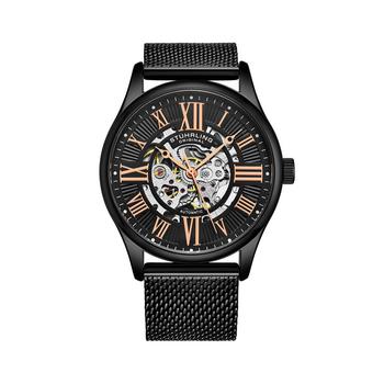 Stuhrling | Men's Black Stainless Steel Bracelet Watch 42mm商品图片,